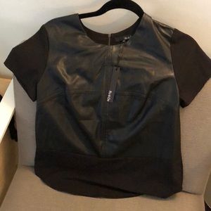 Cute Black top with leather finishes